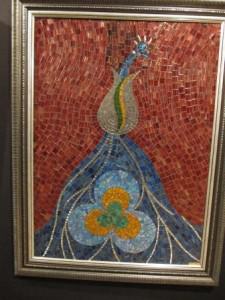 Glass mosaic peacock